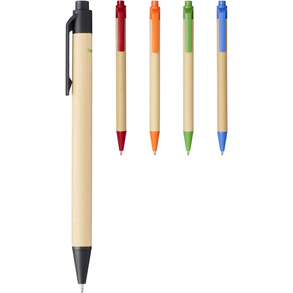 Logo trade business gift photo of: Berk recycled carton and corn plastic ballpoint pen