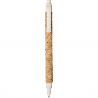 Logo trade promotional item photo of: Midar cork and wheat straw ballpoint pen