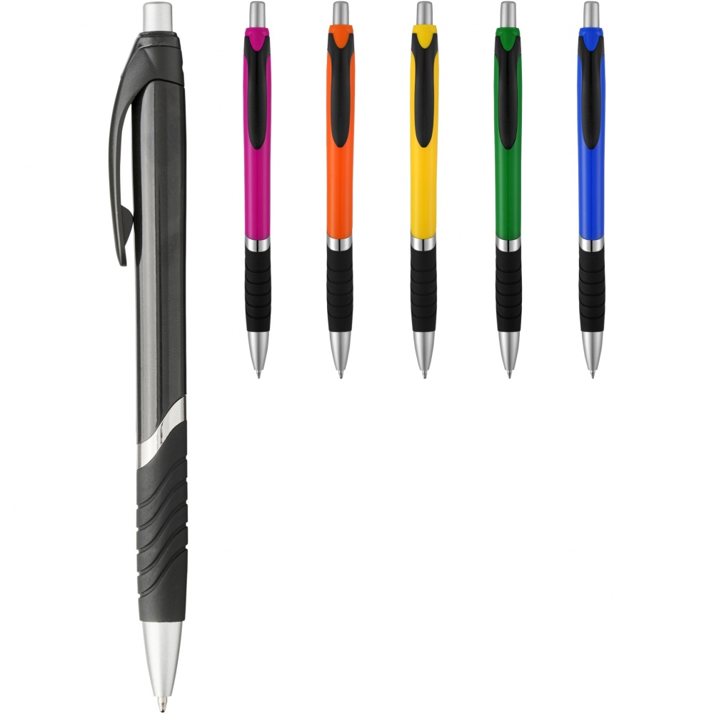 Logo trade promotional product photo of: Turbo ballpoint pen with rubber grip