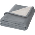 Springwood soft fleece and sherpa plaid blanket, Grey / Off white