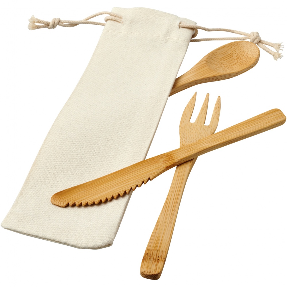 Logo trade promotional merchandise photo of: Celuk bamboo cutlery set