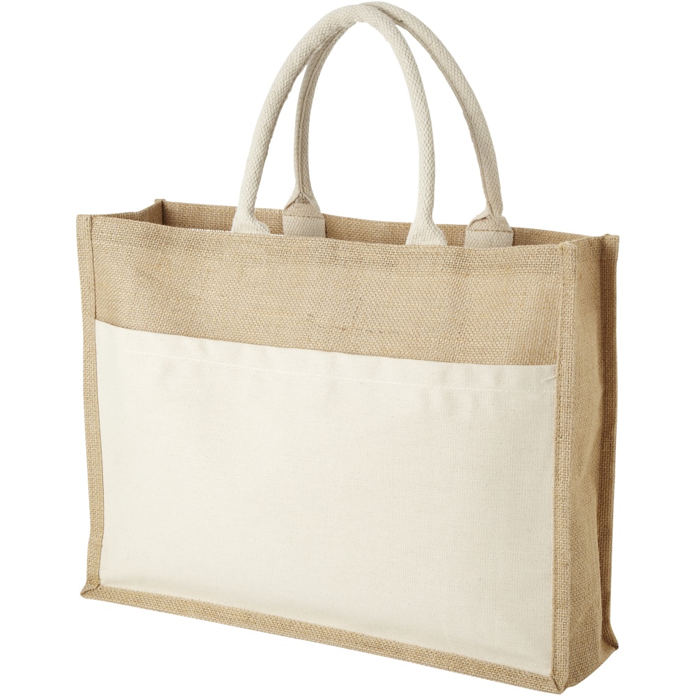 Logotrade corporate gift picture of: Mumbay cotton pocket jute tote bag 18L