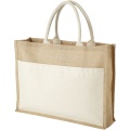 Mumbay cotton pocket jute tote bag 18L, Natural / Natural