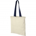 Nevada 100 g/m² cotton tote bag coloured handles 7L, Natural / Navy