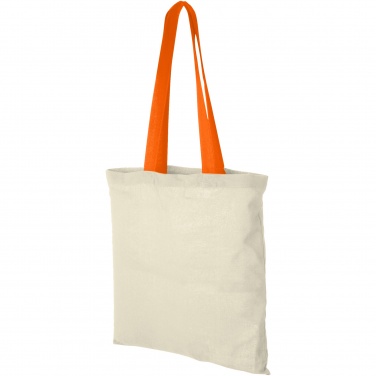 Logo trade promotional products image of: Nevada 100 g/m² cotton tote bag coloured handles 7L