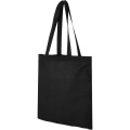 Madras 140 g/m² cotton tote bag 7L, Solid black