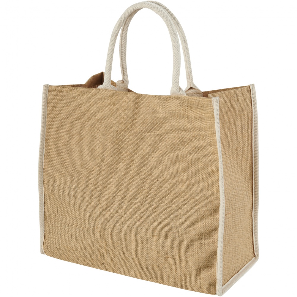 Logotrade advertising product picture of: Harry coloured edge jute tote bag 25L