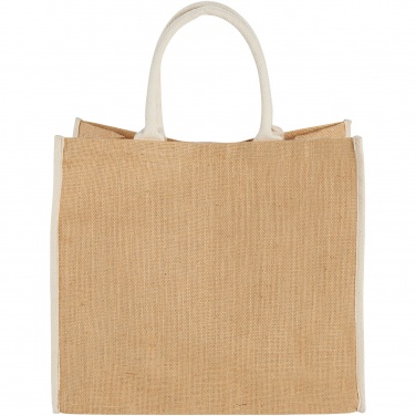 Logotrade business gift image of: Harry coloured edge jute tote bag 25L