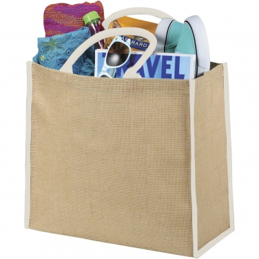 Logo trade promotional gifts image of: Harry coloured edge jute tote bag 25L