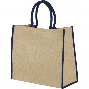 Logo trade promotional items image of: Harry coloured edge jute tote bag 25L