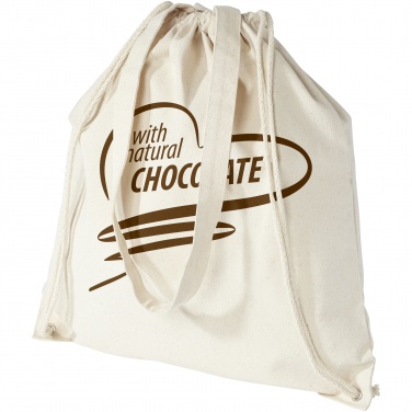 Logo trade promotional merchandise image of: Eliza 240 g/m² cotton drawstring bag 6L