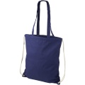 Eliza 240 g/m² cotton drawstring bag 6L, Navy