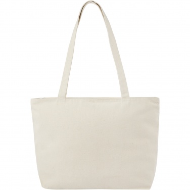 Logo trade promotional merchandise picture of: Ningbo 320 g/m² zippered cotton tote bag 15L