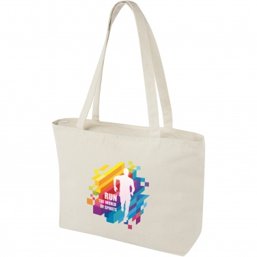 Logotrade business gift image of: Ningbo 320 g/m² zippered cotton tote bag 15L