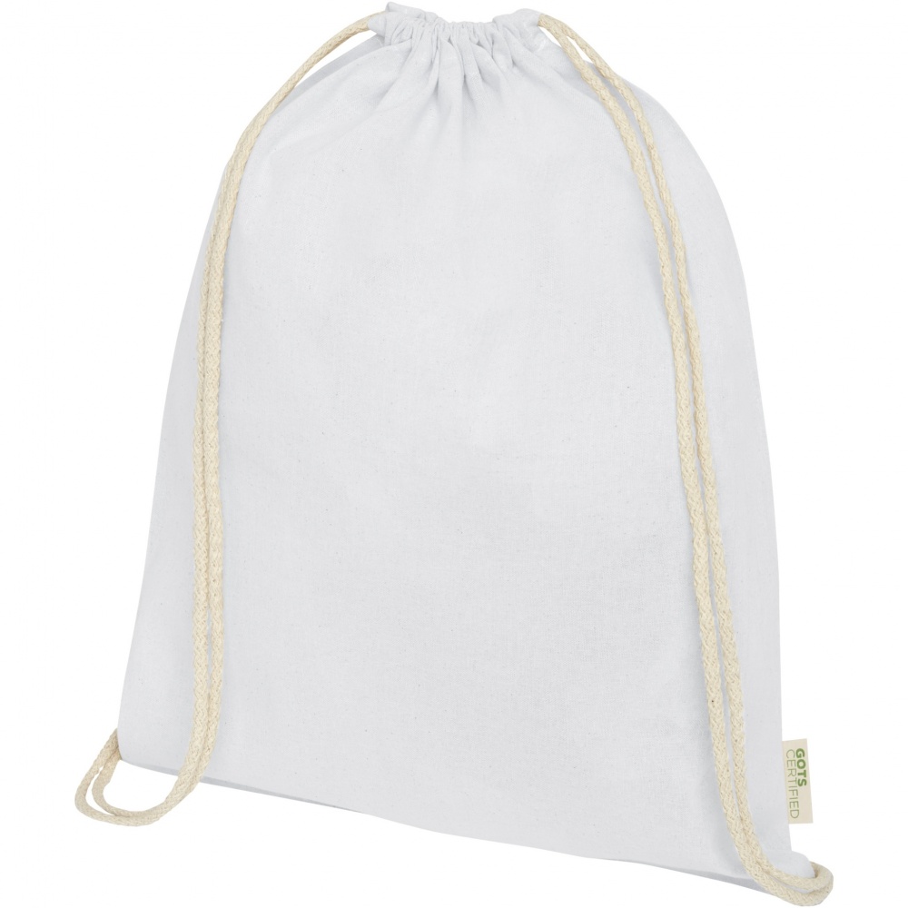 Logo trade promotional merchandise photo of: Orissa 100 g/m² organic cotton drawstring bag 5L