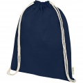 Orissa 100 g/m² organic cotton drawstring bag 5L, Navy