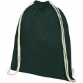 Orissa 100 g/m² organic cotton drawstring bag 5L, Dark green