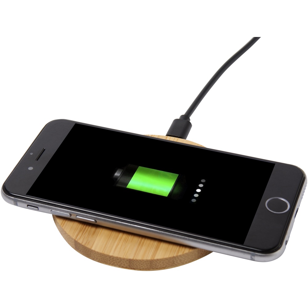 Logo trade promotional giveaways image of: Essence 5W bamboo wireless charging pad