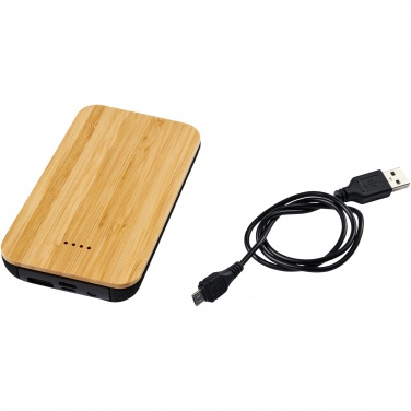 Logo trade promotional giveaway photo of: Future 6000 mAh bamboo/fabric wireless power bank