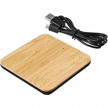 Logotrade promotional giveaway picture of: Leaf 5W bamboo and fabric wireless charging pad