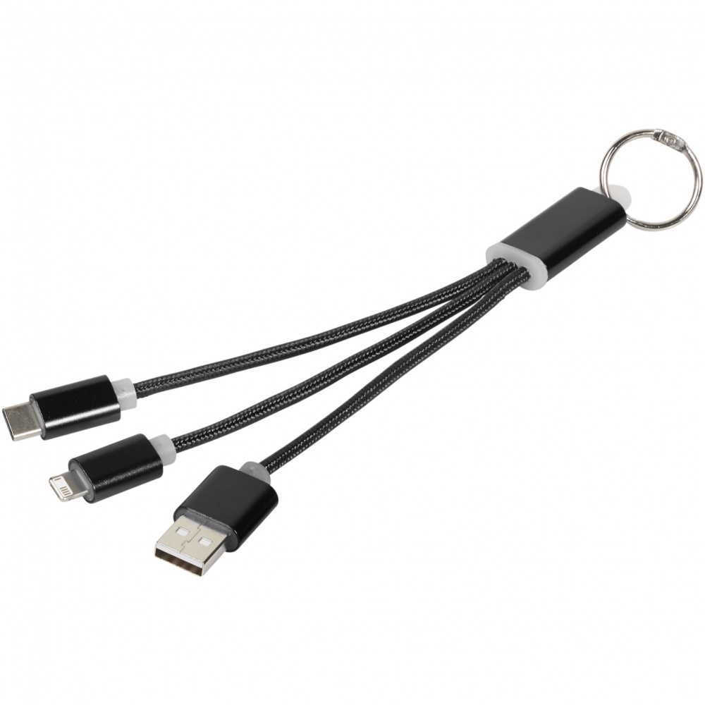 Logotrade promotional gift image of: Metal 3-in-1 charging cable with keychain