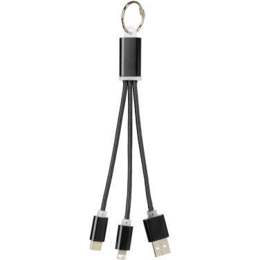 Logotrade promotional giveaway picture of: Metal 3-in-1 charging cable with keychain