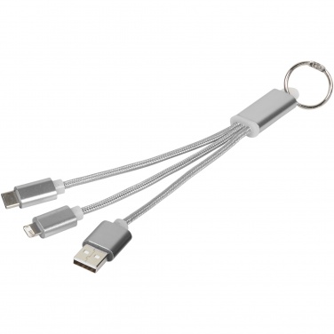 Logotrade promotional merchandise photo of: Metal 3-in-1 charging cable with keychain