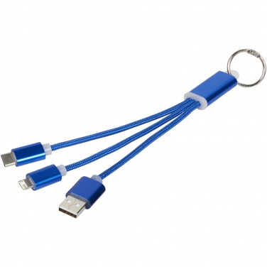 Logotrade promotional gift picture of: Metal 3-in-1 charging cable with keychain