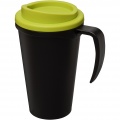 Americano® Grande 350 ml insulated mug, Solid black / Lime