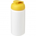 Baseline® Plus grip 500 ml flip lid sport bottle, White / Yellow