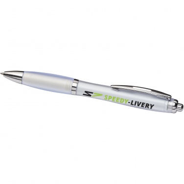 Logo trade promotional giveaway photo of: Curvy ballpoint pen with frosted barrel and grip