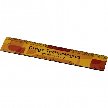 Logo trade promotional giveaway photo of: Terran 15 cm ruler from 100% recycled plastic