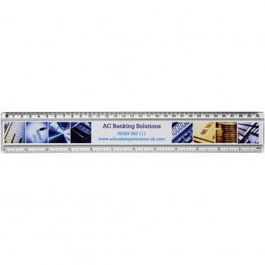 Logo trade promotional giveaway photo of: Ellison 30 cm plastic insert ruler