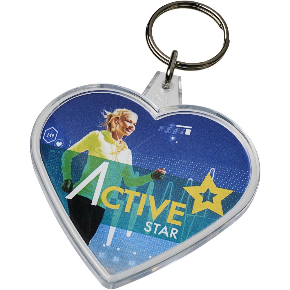 Logo trade promotional merchandise picture of: Combo heart-shaped keychain