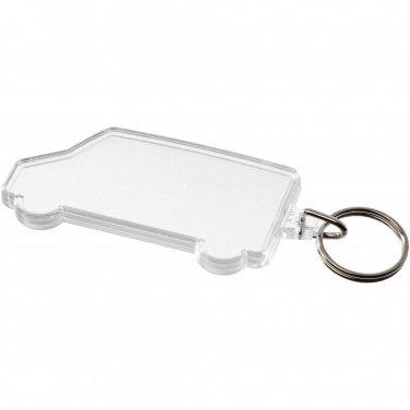 Logo trade promotional giveaways image of: Combo van-shaped keychain