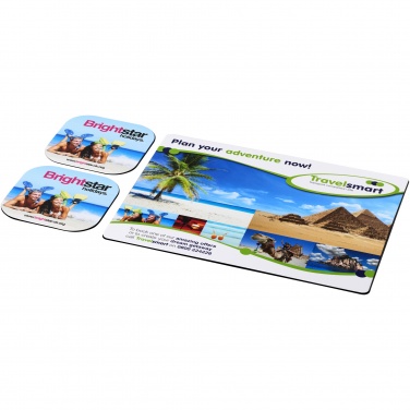 Logo trade promotional giveaway photo of: Brite-Mat® mouse mat and coaster set combo 3