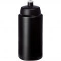 Baseline® Plus grip 500 ml sports lid sport bottle, Solid black