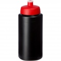 Baseline® Plus grip 500 ml sports lid sport bottle, Solid black / Red