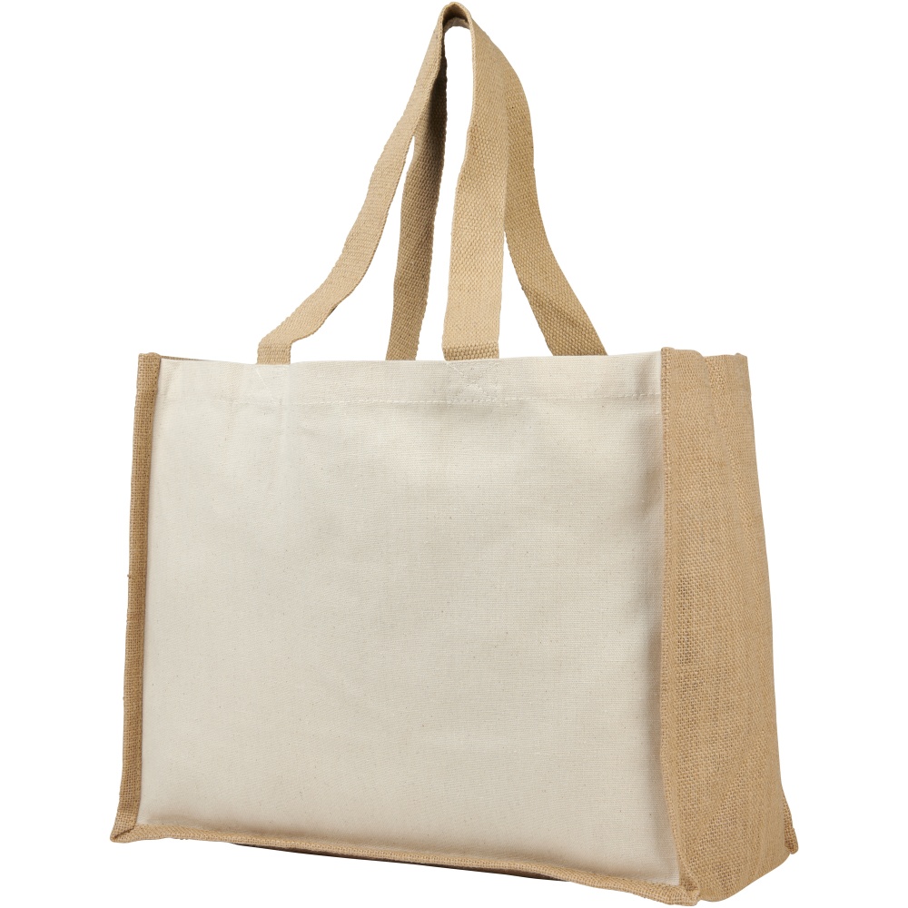 Logo trade promotional gifts image of: Varai 320 g/m² canvas and jute shopping tote bag 23L