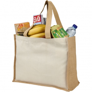 Logotrade promotional merchandise picture of: Varai 320 g/m² canvas and jute shopping tote bag 23L