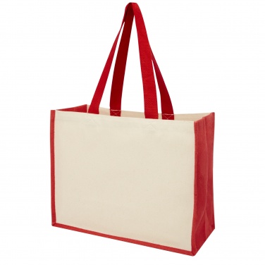 Logo trade business gift photo of: Varai 320 g/m² canvas and jute shopping tote bag 23L