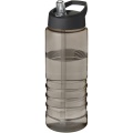 H2O Active® Treble 750 ml spout lid sport bottle, Charcoal / Solid black