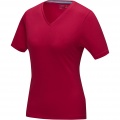 Kawartha short sleeve women's organic V-neck t-shirt, Red