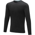 Ponoka long sleeve men's organic t-shirt, Solid black