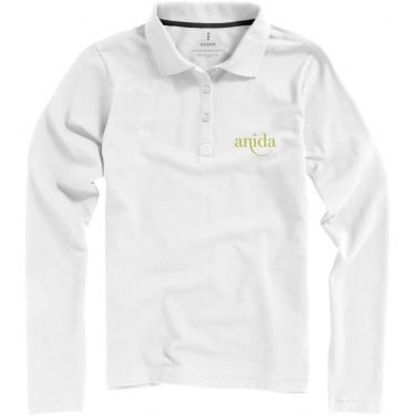 Logo trade promotional giveaways picture of: Oakville long sleeve women's polo