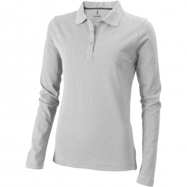 Logo trade promotional giveaway photo of: Oakville long sleeve women's polo