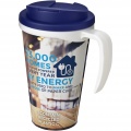 Brite-Americano® Grande 350 ml mug with spill-proof lid, White / Blue