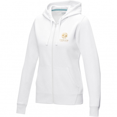 Logo trade corporate gifts image of: Ruby women’s organic recycled full zip hoodie