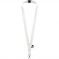 Tom recycled PET lanyard with breakaway closure, White