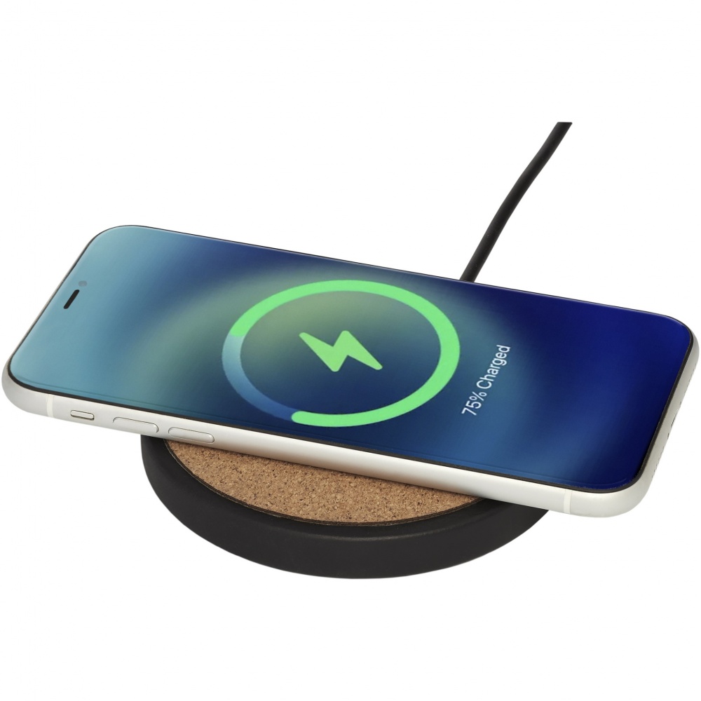 Logotrade promotional item picture of: Kivi 10W limestone/cork wireless charging pad